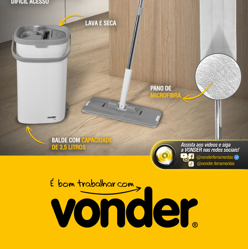 VONDER - Rodo (MOP) Lava e Seca Com Balde 3,5 litros 