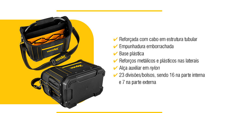 VONDER PLUS - Bolsa em Lona para Ferramentas, Cabo Tubular, BL 150