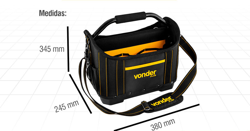 VONDER PLUS - Bolsa em Lona para Ferramentas, Cabo Tubular, BL 150