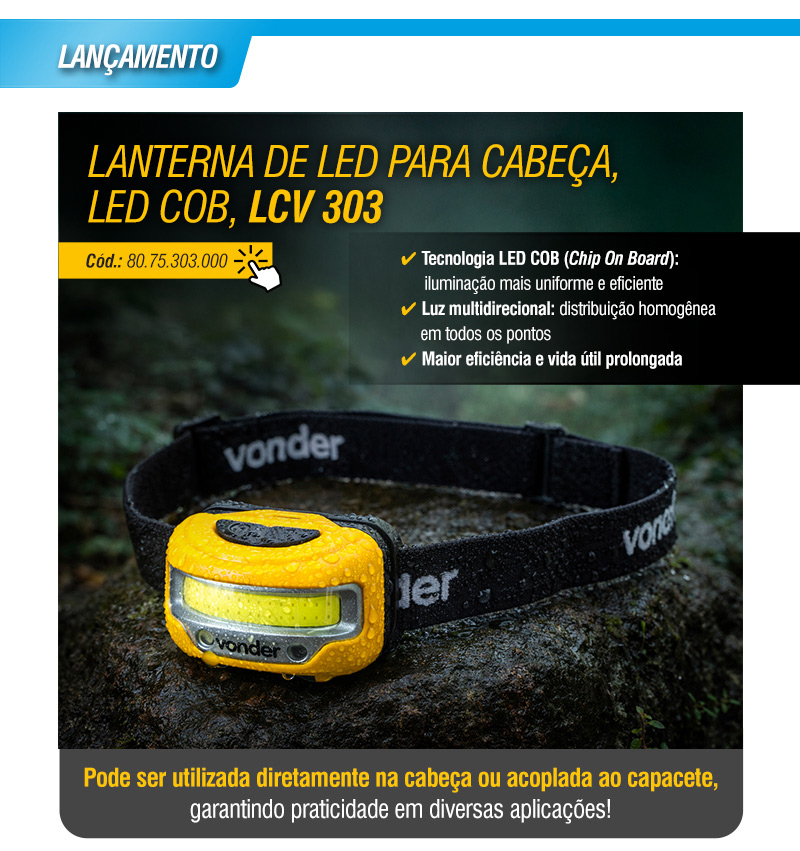 VONDER - Lanterna de LED para Cabe�a, LED COB, LCV 303