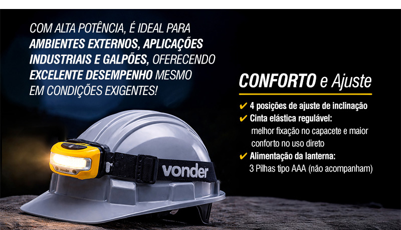 VONDER - Lanterna de LED para Cabe�a, LED COB, LCV 303