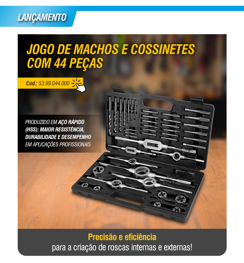 VONDER - Jogo de Machos e Cossinetes, com 44 Pe�as