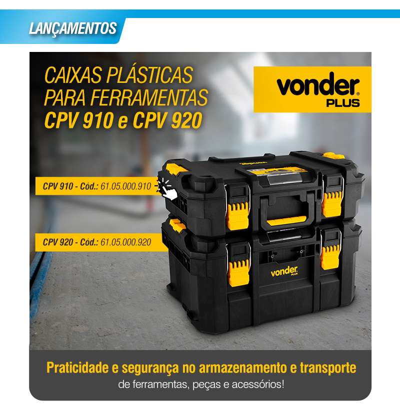 VONDER PLUS - Caixas Pl�sticas para Ferramentas CPV 910 e CPV920