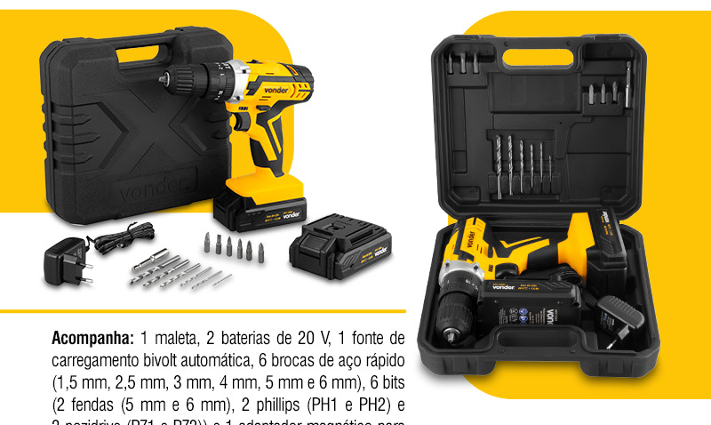 VONDER - Parafusadeira/Furadeira de Impacto a Bateria PFV 238I