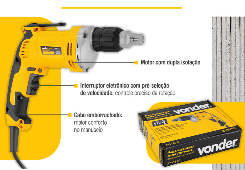 VONDER - Parafusadeira para Drywall PFV 620