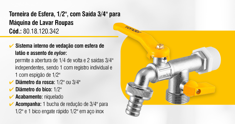 VONDER - Torneiras e Registro de Esfera 
