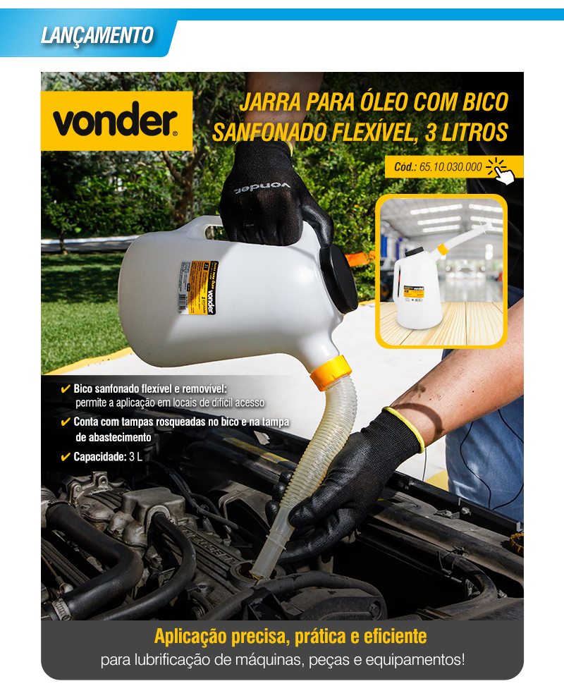 VONDER - Jarra para �leo com Bico Sanfonado Flex�vel, 3 Litros