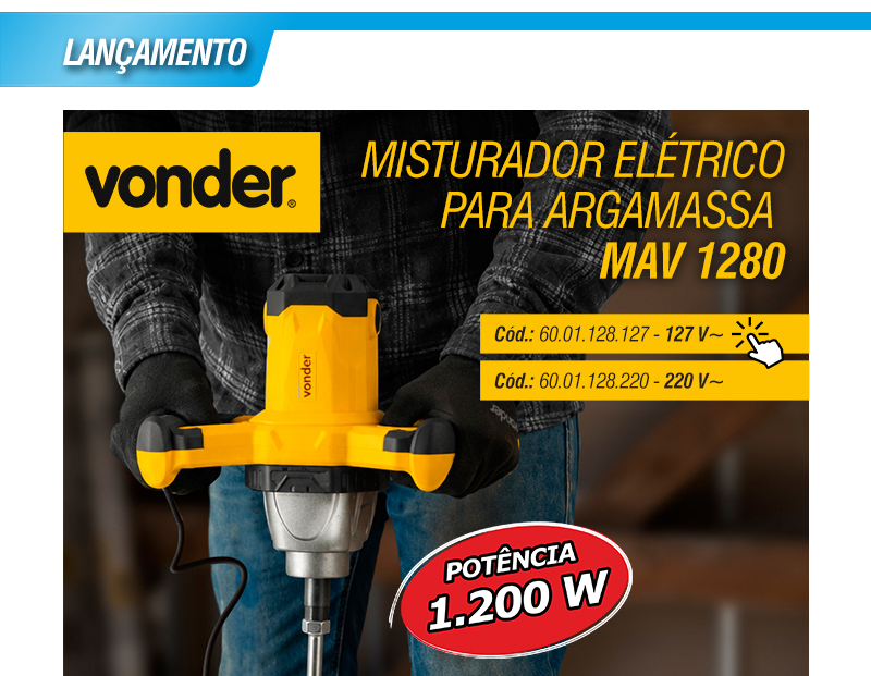 VONDER - Misturador El�trico para Argamassa MAV 1280