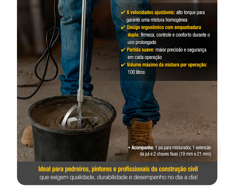 VONDER - Misturador El�trico para Argamassa MAV 1280