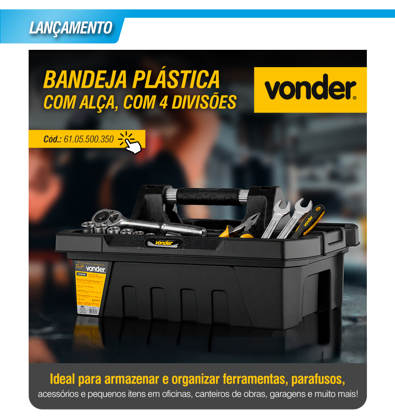 VONDER - Bandeja Pl�stica com Al�a, com 4 Divis�es