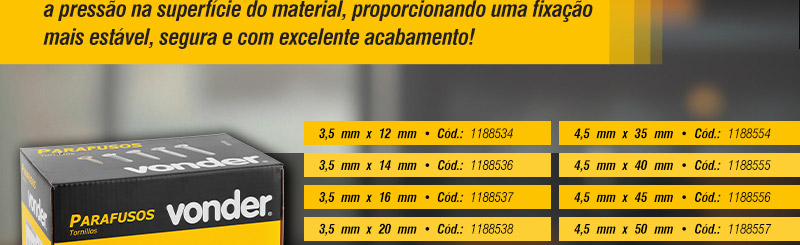 VONDER - Parafusos Madeira Chipboard, Cabea Flangeada, Fenda Cruzada/Phillips