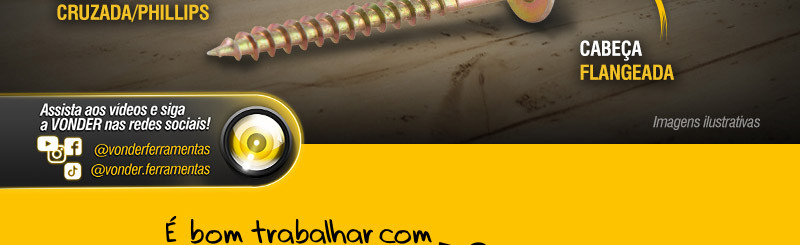 VONDER - Parafusos Madeira Chipboard, Cabea Flangeada, Fenda Cruzada/Phillips