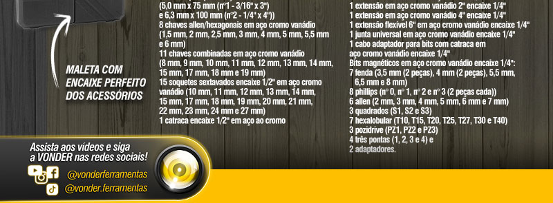 VONDER - Jogo de Ferramentas com 110 peas