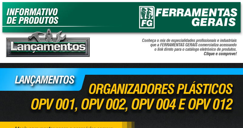VONDER - Organizadores Plsticos OPV 001, OPV 002, OPV 004 e OPV 012