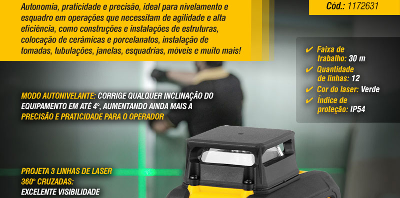 VONDER - Nvel a Laser, Recarregvel, 30 metros, NLR 030