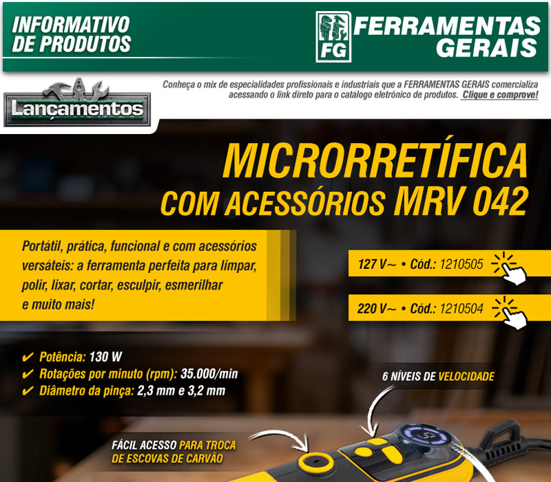VONDER - Microrret�fica com Acess�rios MRV 042 e Jogo de Acess�rios para Microrret�fica ARV 302