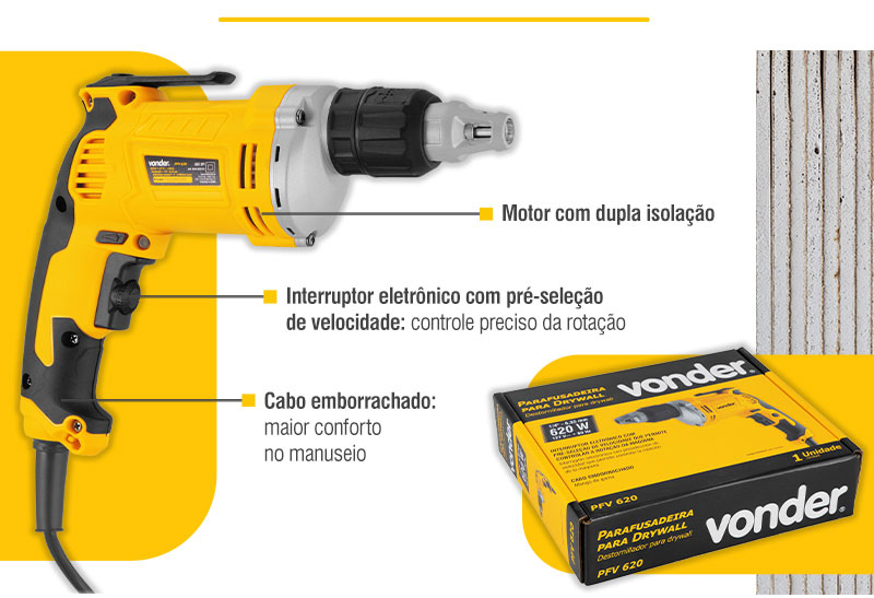 VONDER - Parafusadeira para Drywall PFV 620